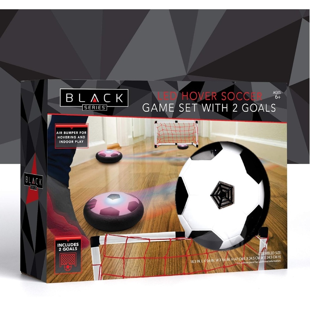 Black Series LED Hover Soccer game set with 2 goals